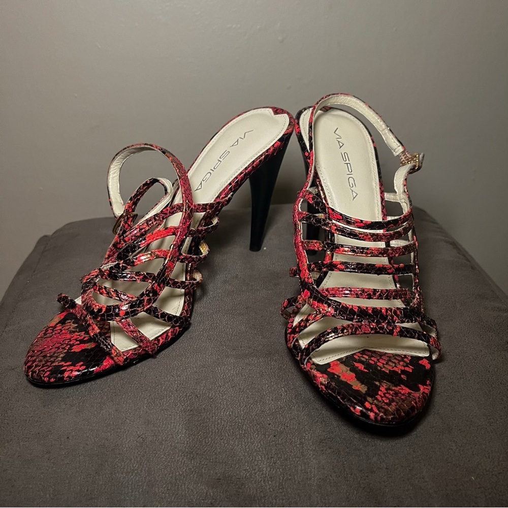 Via Spiga strappy python heeled sandals - Picture 4 of 5
